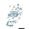 Support de plateau de support de phare droit coté passager - Pièces d'origine Audi 8T0941454D Support de plateau de support de phare droit coté passager - Pièces d'origine Audi 8T0941454D