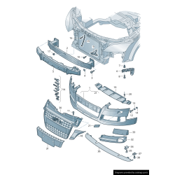 Cache de couvercle de lave-glace de phare droit coté passager - Pièces d'origine Audi 8J0807754AGRU