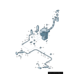 Cache de couvercle de lave-glace de phare droit coté passager - Pièces d'origine Audi 8P0955276GRU