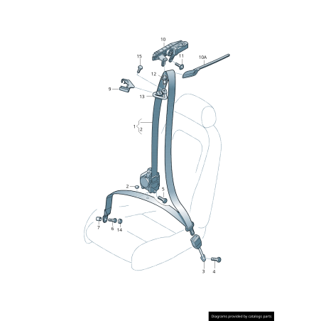 Rallonge de ceinture de sécurité noire pour siège droit coté passager - Pièces d'origine Audi 8F0859762A6PS Rallonge de ceinture de sécurité noire pour siège droit coté passager - Pièces d'origine Audi 8F0859762A6PS