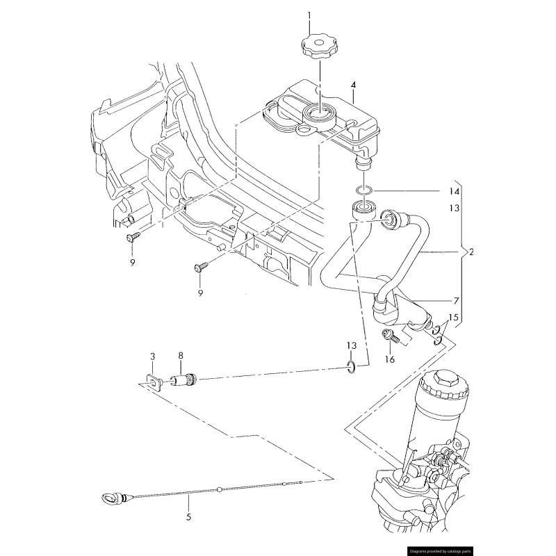 Jauge d'huile moteur pour essence 1.4 - Pièces d'origine Audi 8Z0115611G