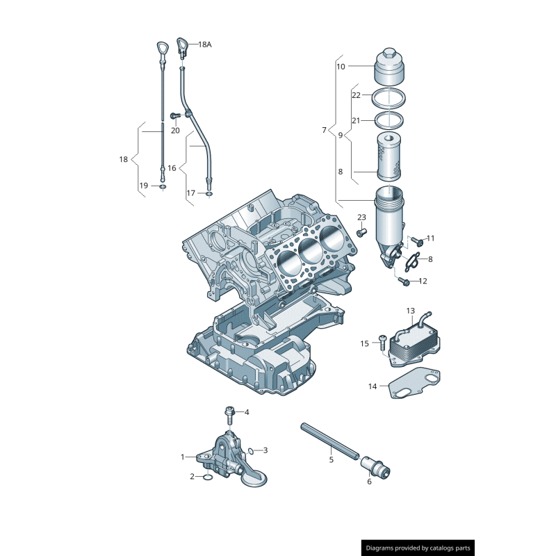 Jauge d'huile moteur à essence - Pièces d'origine Audi 06E115611H