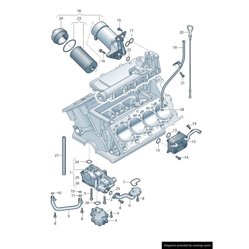 Jauge d'huile moteur à essence - Pièces d'origine Audi 079115607C