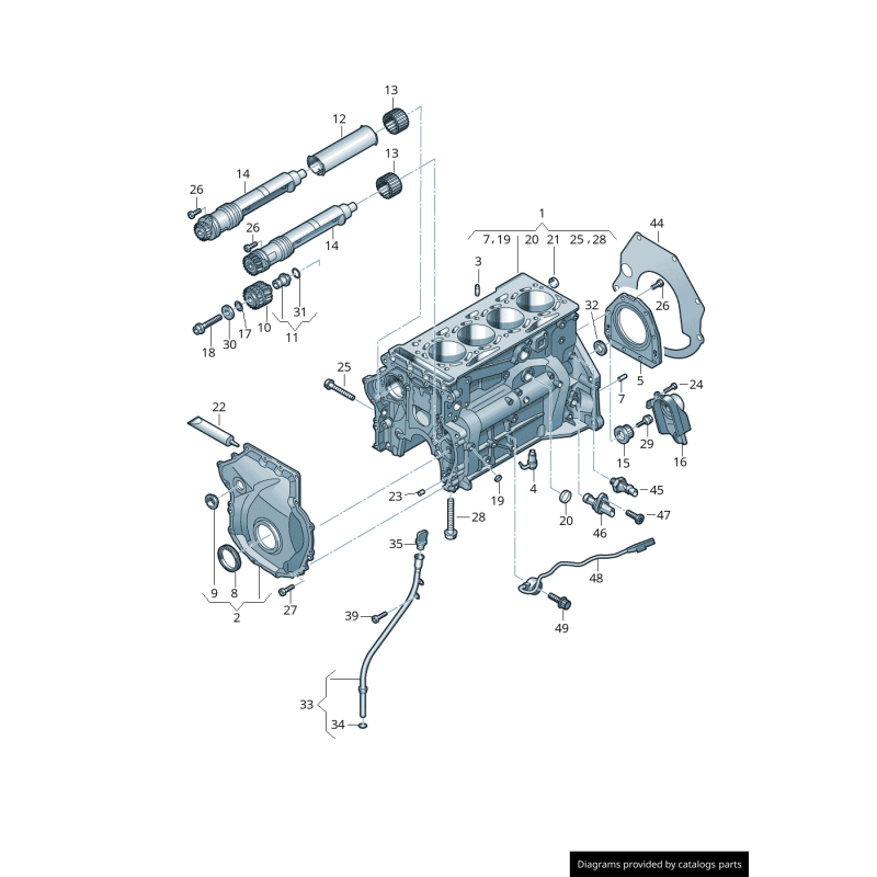 Bouchon de tube de guidage de jauge d'huile moteur à essence - Pièces d'origine Audi 06H115418M