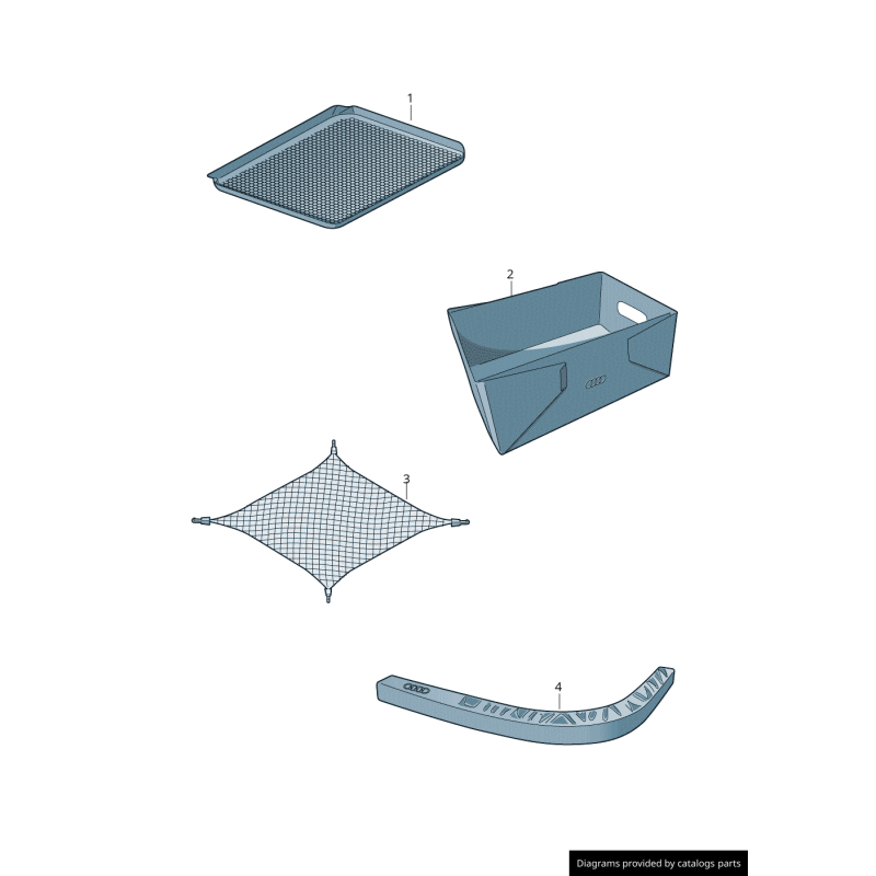 Tapis de protection de compartiment de coffre en plastique - Pièces d'origine Audi 8V7061180