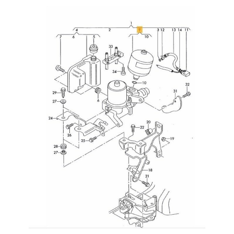 Unité de commande hydraulique de stockage de pression - Pièces d'origine Audi 6N0142433