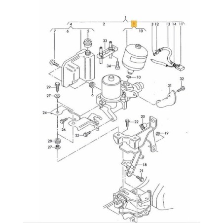 Unité de commande hydraulique de stockage de pression - Pièces d'origine Audi 6N0142433 Unité de commande hydraulique de stockage de pression - Pièces d'origine Audi 6N0142433