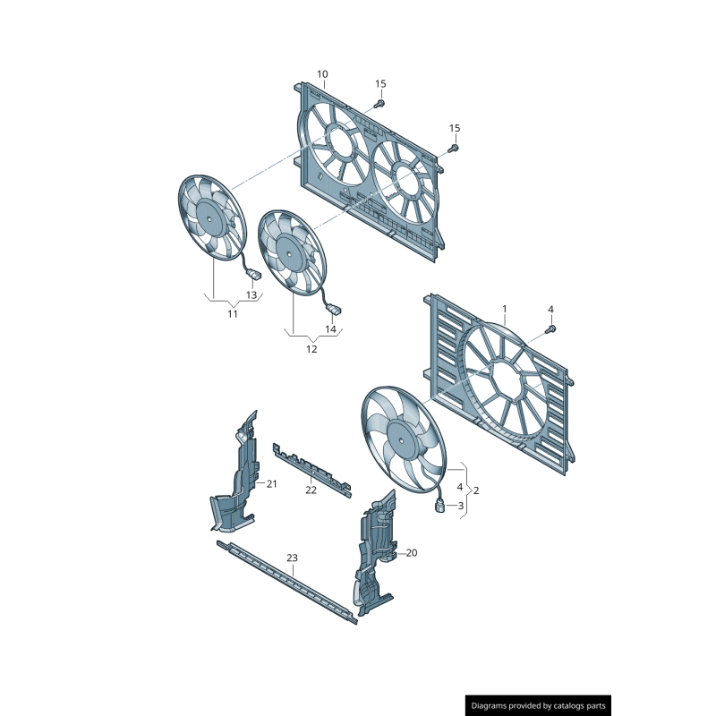 Guide inférieur de conduit de support de radiateur - Pièces d'origine Audi 4M0121286A Guide inférieur de conduit de support de radiateur - Pièces d'origine Audi 4M0121286A