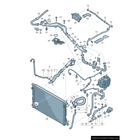 Tuyau de liquide de refroidissement du radiateur - Pièces d'origine Audi 4M0122055AL Tuyau de liquide de refroidissement du radiateur - Pièces d'origine Audi 4M0122055AL