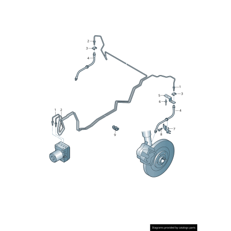 Tuyau de frein d'essieu arrière convient aux deux côtés 1 PC - Pièces d'origine Audi 4G0611775C Tuyau de frein d'essieu arrière convient aux deux côtés 1 PC - Pièces d'origine Audi 4G0611775C