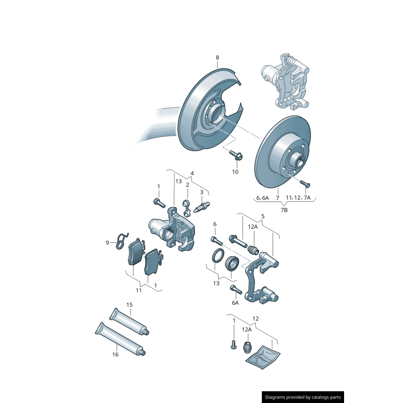 Plaque de protection de frein arrière droite - Pièces d'origine Audi 8E0615612Q