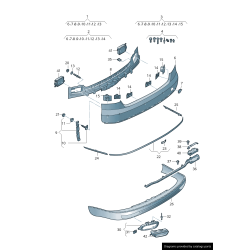 Moulure de garniture centrale chromée pour pare-chocs arrière - Pièces d'origine Audi 4H0807443A2ZZ