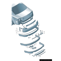 Moulure de pare-chocs arrière chromée - Pièces d'origine Audi 4H08074432ZZ