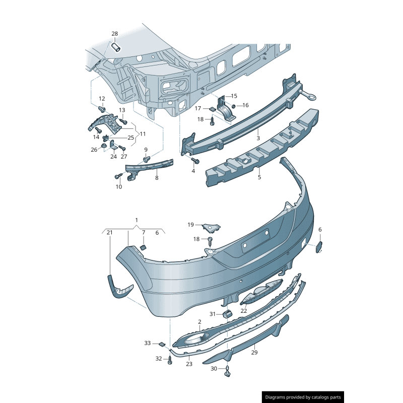 Diffuseur de pare-chocs arrière avec garniture de spoiler noir - Pièces d'origine Audi 8J0807514G3FZ