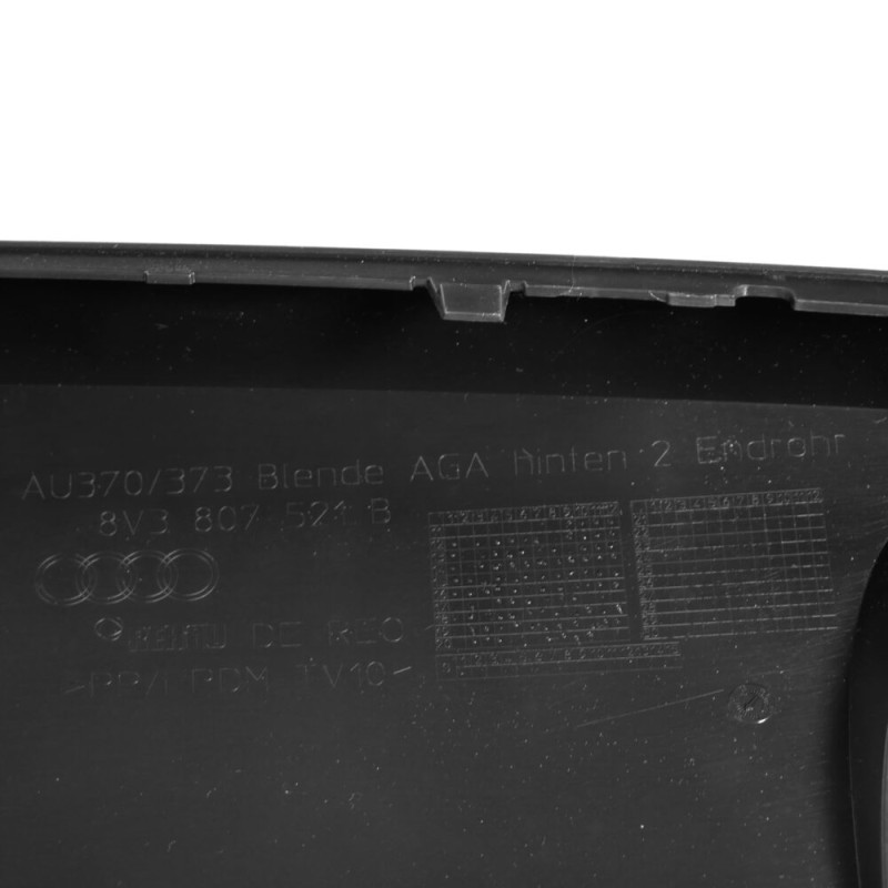 Garniture de diffuseur de pare-chocs arrière à double tuyau - Pièces d'origine Audi 8V3807521B