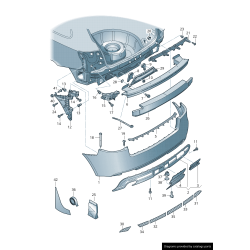 Pare-chocs arrière avec diffuseur de garniture à double tuyau gris - Pièces d'origine Audi 8P4807434G1RR