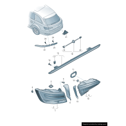 Réflecteur intérieur de pare-chocs arrière gauche coté conducteur - Pièces d'origine Audi 8W0945105F