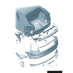 Diffuseur inférieur de pare-chocs arrière - Pièces d'origine Audi 8P0807434B01C