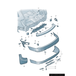 Capuchon de couverture de barre de crochet d'attelage arrière de pare-chocs gris - Pièces d'origine Audi 4L0807819A1RR