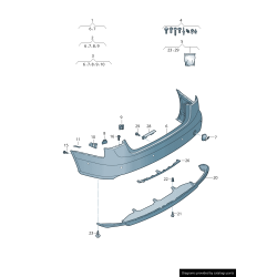 Capuchon de couverture de crochet de remorquage de pare-chocs arrière - Pièces d'origine Audi 4G9807441GRU