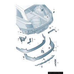 Capuchon de couverture de crochet de remorquage de pare-chocs arrière - Pièces d'origine Audi 8K0807441BV7W