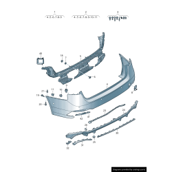 Cache de couverture de crochet de remorquage de pare-chocs arrière apprêté - Pièces d'origine Audi 8W9807441CGRU