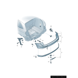 Rear Bumper Tow Hook Cover Cap Primed Right coté passager - Original parts Audi 8R0807450GRU