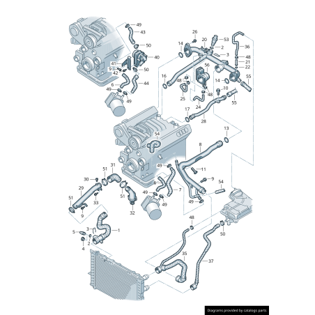 Tuyau de liquide de refroidissement arrière central - Pièces d'origine Audi 06C121085H Tuyau de liquide de refroidissement arrière central - Pièces d'origine Audi 06C121085H