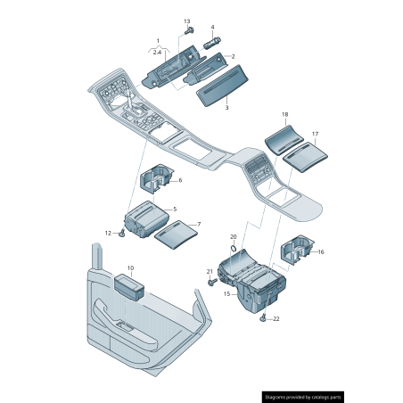 Insert de porte-gobelet arrière - Pièces d'origine Audi 4E4862553A4PK Insert de porte-gobelet arrière - Pièces d'origine Audi 4E4862553A4PK
