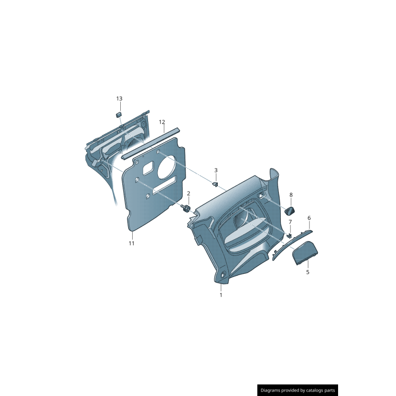 Insert de garniture de porte arrière droite coté passager - Pièces d'origine Audi 8T0867420R66