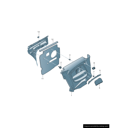 Insert de garniture de porte arrière droite coté passager - Pièces d'origine Audi 8T0867420R66 Insert de garniture de porte arrière droite coté passager - Pièces d'origine Audi 8T0867420R66