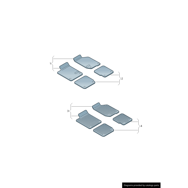 Tapis de sol arrière en textile noir premium - Pièces d'origine Audi 4N0061276MNO