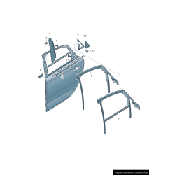 Garniture de couverture de pilier B de porte arrière droite coté passager en noir brillant - Pièces d'origine Audi 4G0839902B5FQ