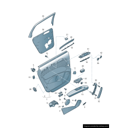 Carte intérieure de porte arrière droite avec garniture en argent brossé - Pièces d'origine Audi 4L0867420H1NK