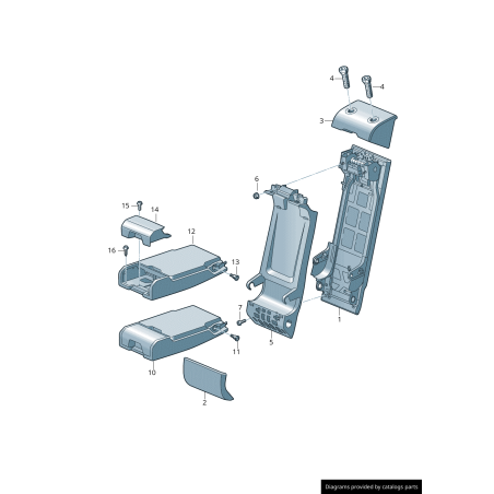 Porte-gobelet central arrière de siège - Pièces d'origine Audi 4K08859956PS Porte-gobelet central arrière de siège - Pièces d'origine Audi 4K08859956PS