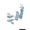 Porte-gobelet central arrière de siège - Pièces d'origine Audi 4K08859956PS Porte-gobelet central arrière de siège - Pièces d'origine Audi 4K08859956PS