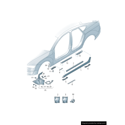 Capuchon de joint d'aile latérale arrière gauche coté conducteur - Pièces d'origine Audi 4G0853869AGRU