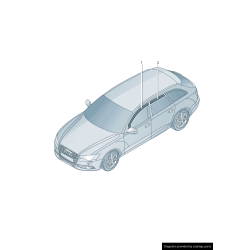 Ensemble de déflecteurs de vent pour vitre latérale arrière - Pièces d'origine Audi 4G9072194