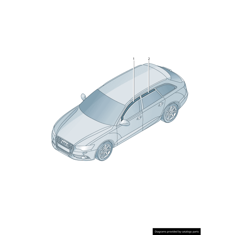 Ensemble de déflecteurs de vent pour vitre latérale arrière - Pièces d'origine Audi 4G9072194