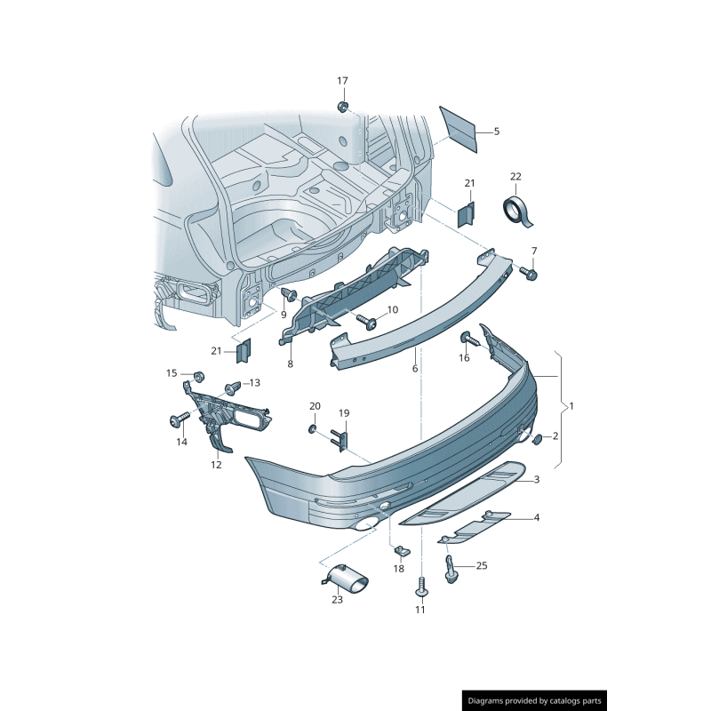 Capuchon de couverture de crochet de remorquage gauche coté conducteur de pare-chocs arrière S-Line - Pièces d'origine Audi 4L08