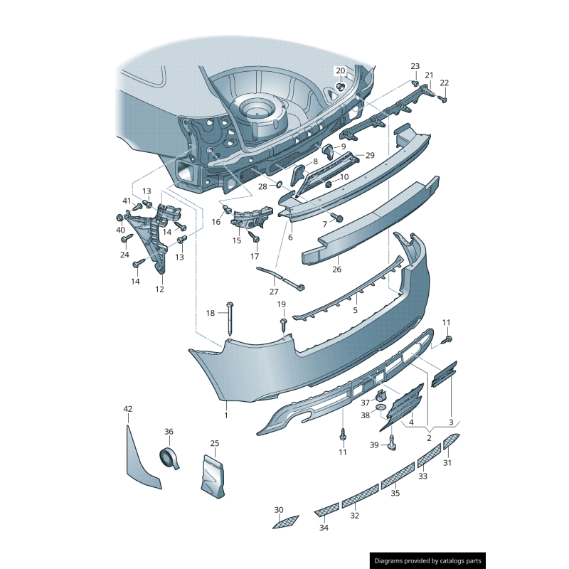 Capuchon de couverture de crochet de remorquage de pare-chocs arrière S-Line - Pièces d'origine Audi 8P0807441B1RR