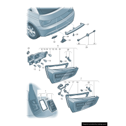 Élément de support de support de feu arrière - Pièces d'origine Audi 8X0945567