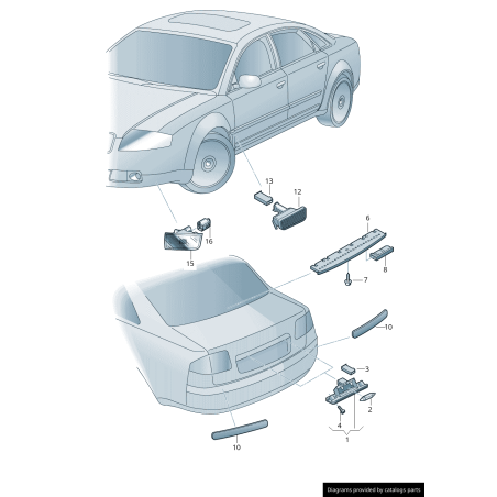 Feu stop arrière troisième 3ème - Pièces d'origine Audi 4F5945097 Feu stop arrière troisième 3ème - Pièces d'origine Audi 4F5945097