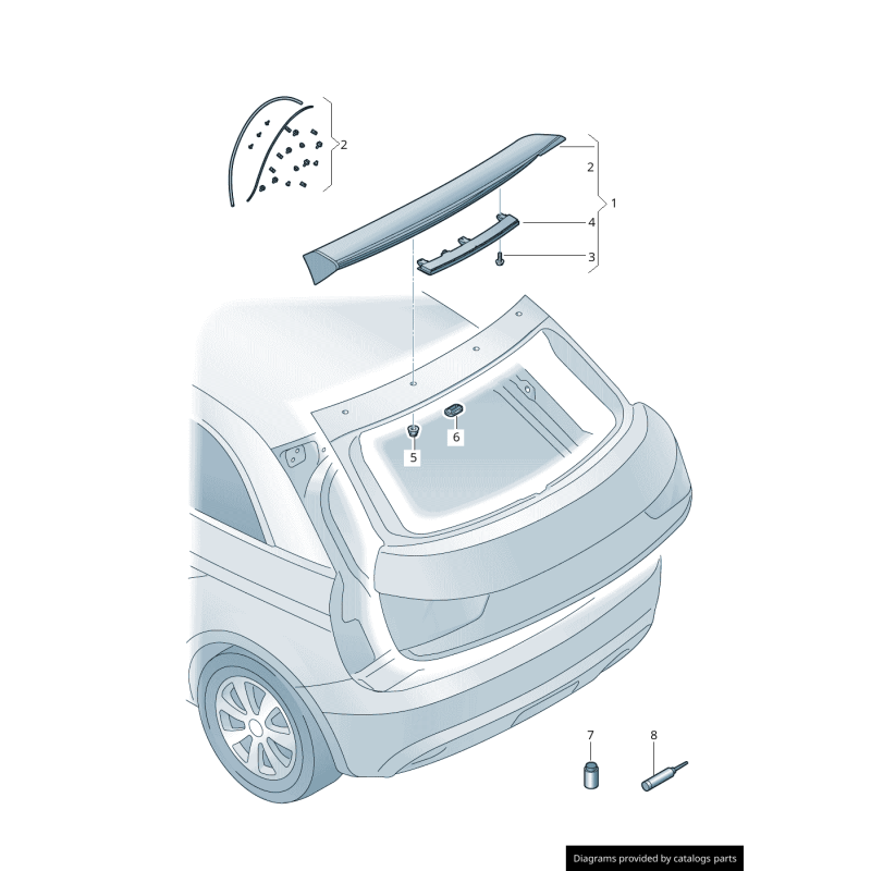 Feu stop arrière troisième frein - Pièces d'origine Audi 8X0945097