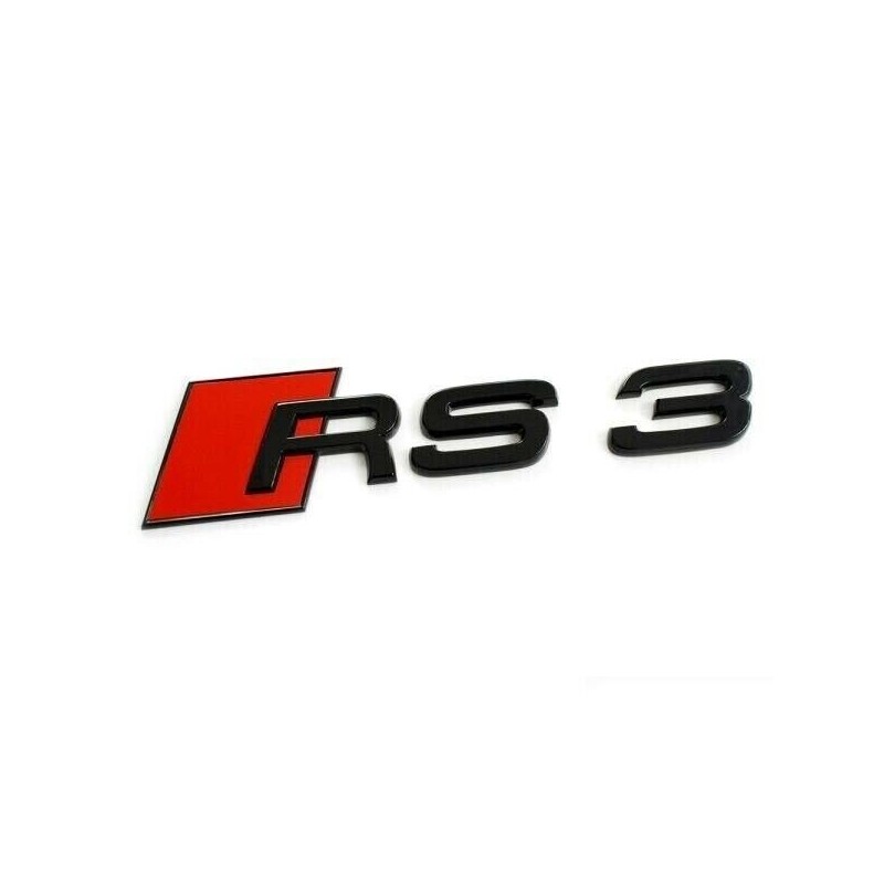 Emblème de badge RS3 noir pour coffre arrière - Pièces d'origine Audi 8V0853740T94 Emblème de badge RS3 noir pour coffre arrière - Pièces d'origine Audi 8V0853740T94