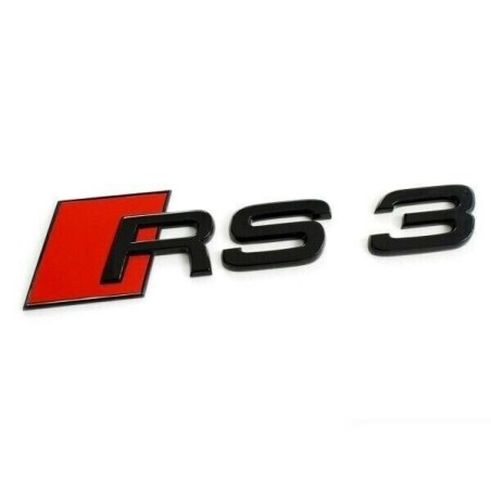 Emblème de badge RS3 noir pour coffre arrière - Pièces d'origine Audi 8V0853740T94 Emblème de badge RS3 noir pour coffre arrière - Pièces d'origine Audi 8V0853740T94