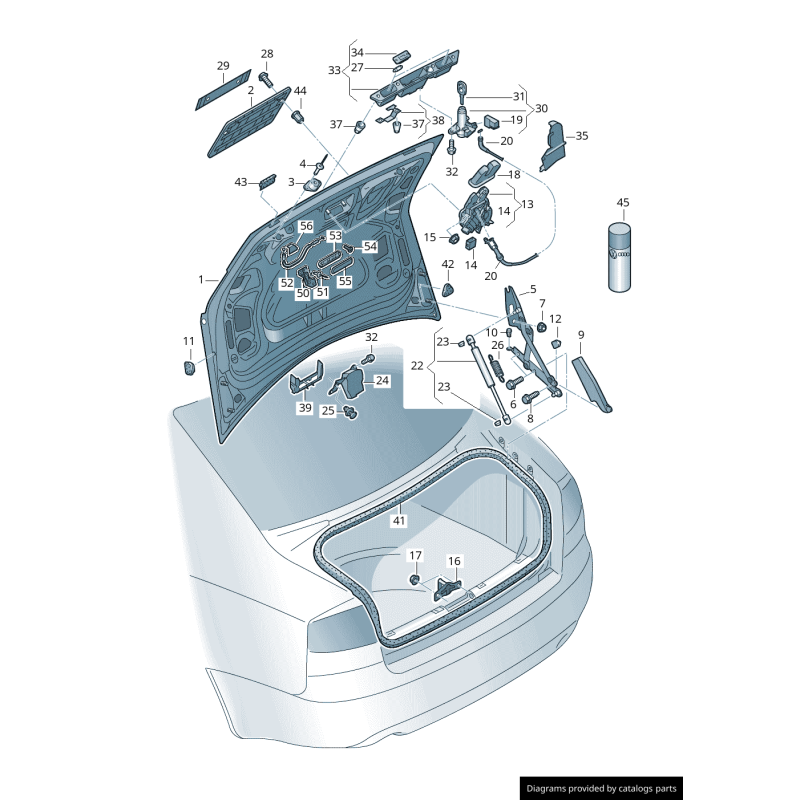 Arrêt de couvercle de coffre arrière - Pièces d'origine Audi 8E5827797A