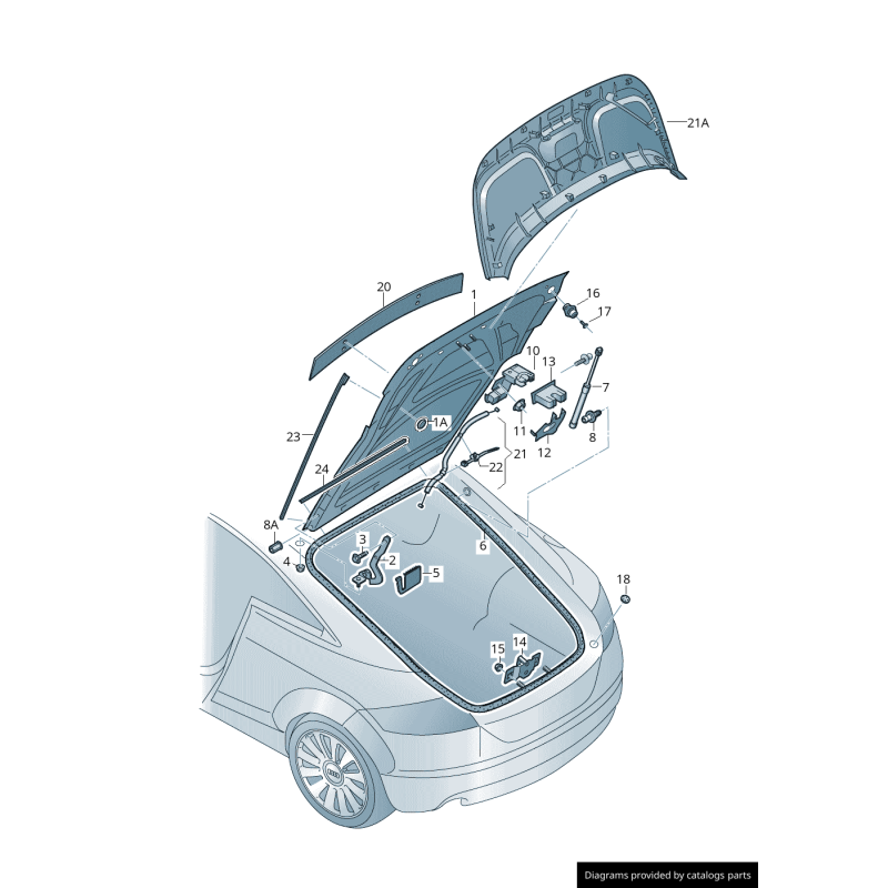 Charnière de hayon arrière gauche coté conducteur - Pièces d'origine Audi 8J8827299A