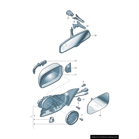 Capuchon de couverture de rétroviseur arrière noir - Pièces d'origine Audi 8R08575934PK Capuchon de couverture de rétroviseur arrière noir - Pièces d'origine Audi 8R08575934PK