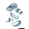 Garniture de l'arche de roue arrière avec lèvre de spoiler droite côté passager - Pièces d'origine Audi 8P0853834C Garniture de l'arche de roue arrière avec lèvre de spoiler droite côté passager - Pièces d'origine Audi 8P0853834C